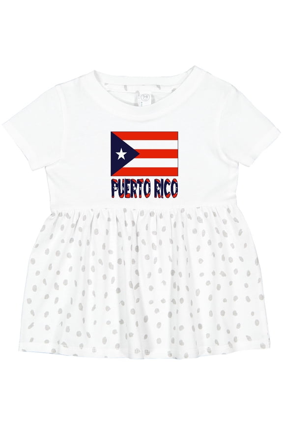 Puerto Rico Flag & Name Girls Baby Dress