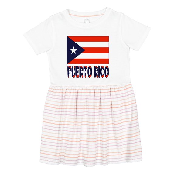 Inktastic Puerto Rico Flag & Name Girls Toddler Dress