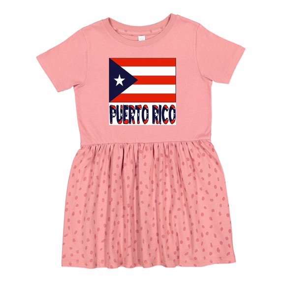 Inktastic Puerto Rico Flag & Name Girls Toddler Dress