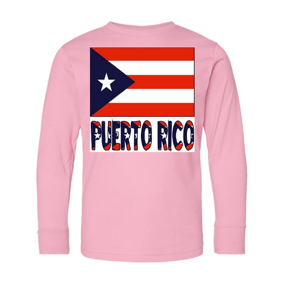 Inktastic Puerto Rico Flag & Name Long Sleeve Youth T-Shirt