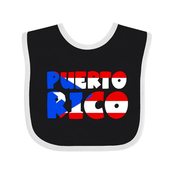 Inktastic Puerto Rico Flag in Text Boys or Girls Baby Bib