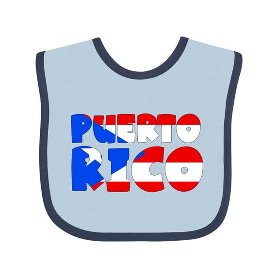 Inktastic Puerto Rico Flag in Text Boys or Girls Baby Bib