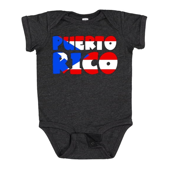 Inktastic Puerto Rico Flag in Text Boys or Girls Baby Bodysuit