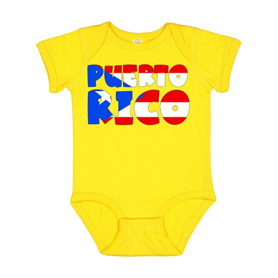 Inktastic Puerto Rico Flag in Text Boys or Girls Baby Bodysuit