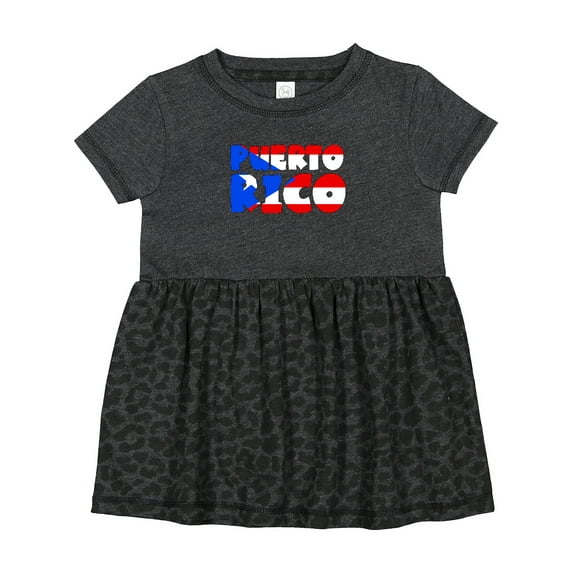 Inktastic Puerto Rico Flag in Text Girls Baby Dress