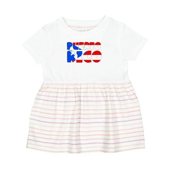 Inktastic Puerto Rico Flag in Text Girls Baby Dress