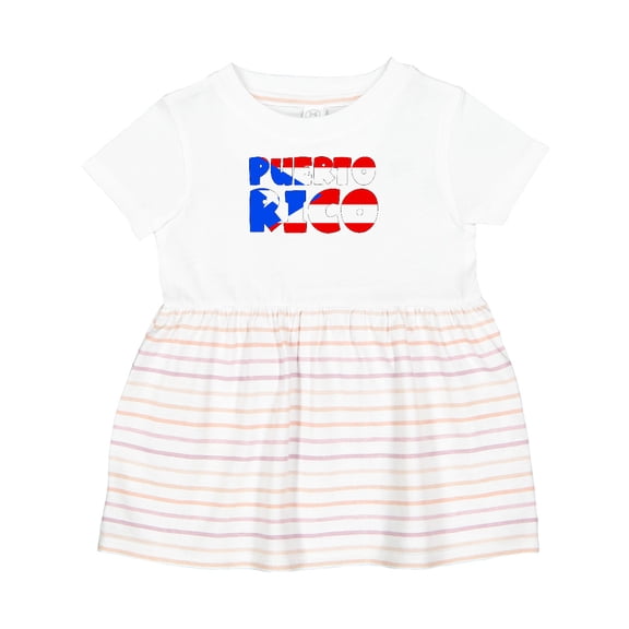 Inktastic Puerto Rico Flag in Text Girls Baby Dress