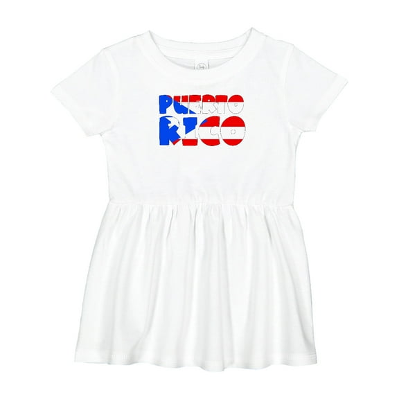 Inktastic Puerto Rico Flag in Text Girls Baby Dress