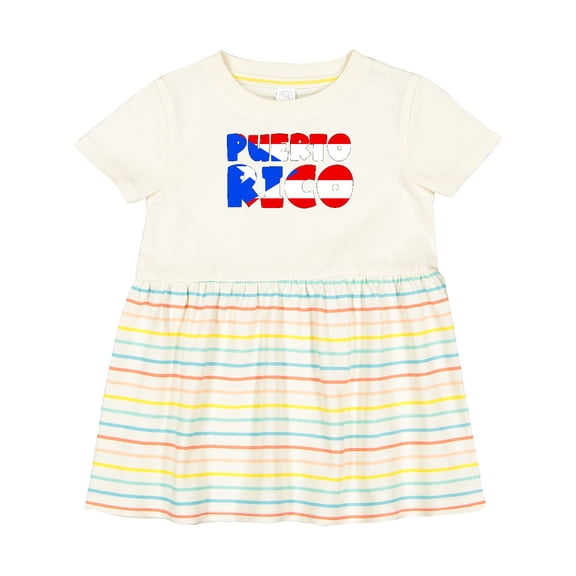 Inktastic Puerto Rico Flag in Text Girls Baby Dress