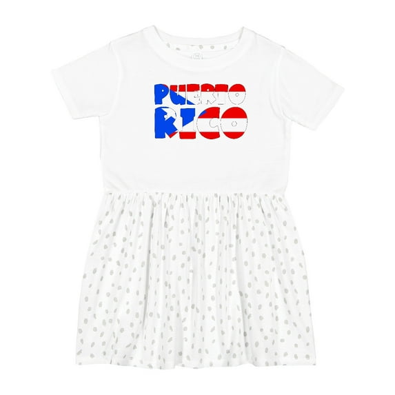 Inktastic Puerto Rico Flag in Text Girls Toddler Dress