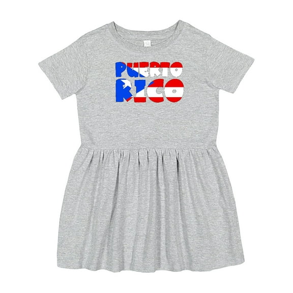 Inktastic Puerto Rico Flag in Text Girls Toddler Dress
