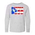 thumbnail image 1 of Inktastic Puerto Rico Flag in Text Long Sleeve Youth T-Shirt, 1 of 5