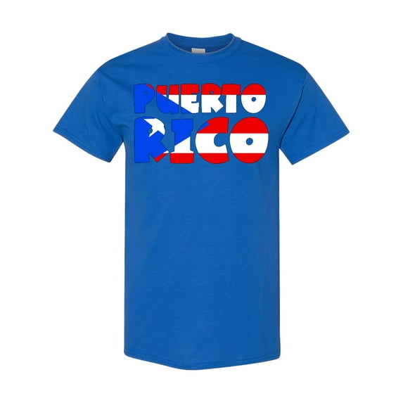 Inktastic Puerto Rico Flag in Text T-Shirt