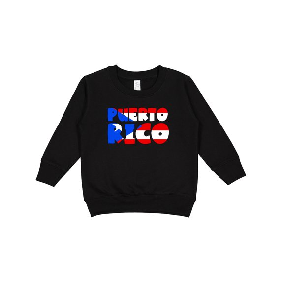 Inktastic Puerto Rico Flag in Text Toddler Sweatshirt