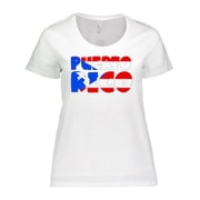 Inktastic Puerto Rico Flag in Text Womens Plus Size T-Shirt