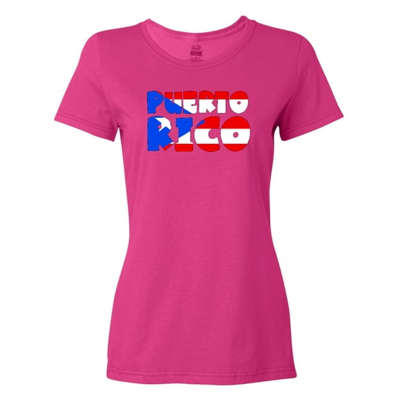 Inktastic Puerto Rico Flag in Text Women's T-Shirt