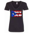 thumbnail image 1 of Inktastic Puerto Rico Flag in Text Women's V-Neck T-Shirt, 1 of 5