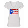 thumbnail image 1 of Inktastic Puerto Rico Flag in Text Women's V-Neck T-Shirt, 1 of 5