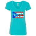 thumbnail image 1 of Inktastic Puerto Rico Flag in Text Women's V-Neck T-Shirt, 1 of 5