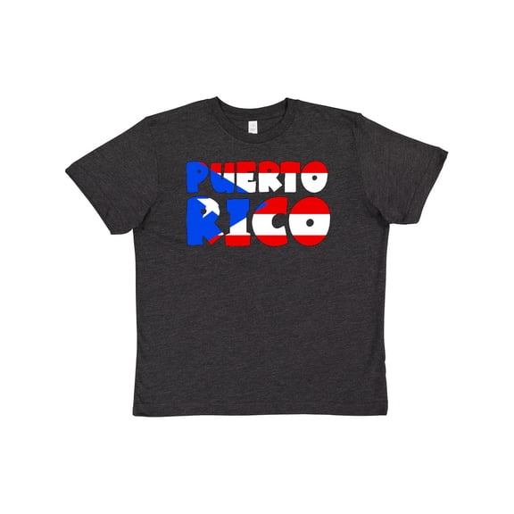 Inktastic Puerto Rico Flag in Text Youth T-Shirt