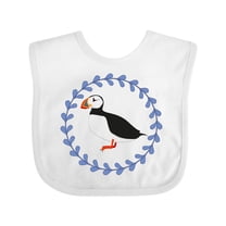 Inktastic Puffin Bird Wreath Boys or Girls Baby Bib