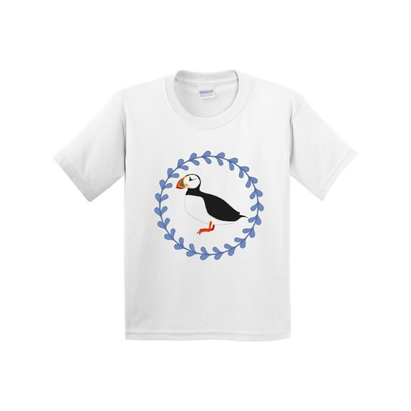 Inktastic Puffin Bird Wreath Youth T-Shirt