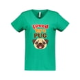 thumbnail image 1 of Inktastic Pug Dog Gifts Women's V-Neck T-Shirt, 1 of 5