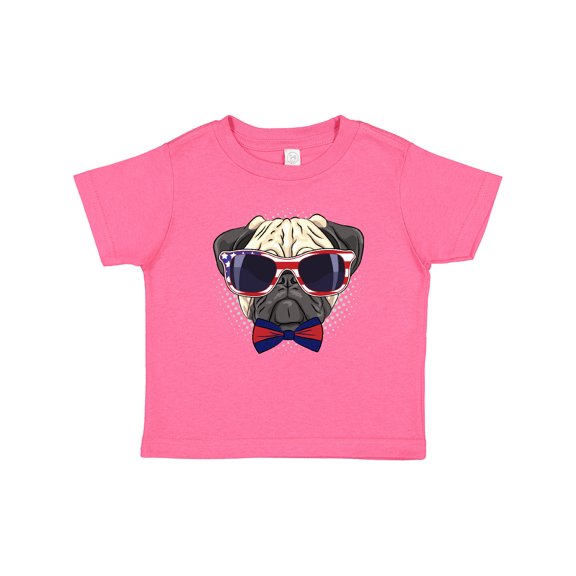 Inktastic Pug Dog July 4th Patriotic Sunglasses Boys or Girls Baby T-Shirt