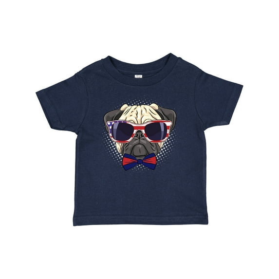 Inktastic Pug Dog July 4th Patriotic Sunglasses Boys or Girls Baby T-Shirt