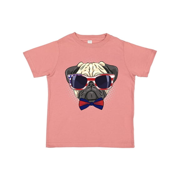 Inktastic Pug Dog July 4th Patriotic Sunglasses Boys or Girls Toddler T-Shirt