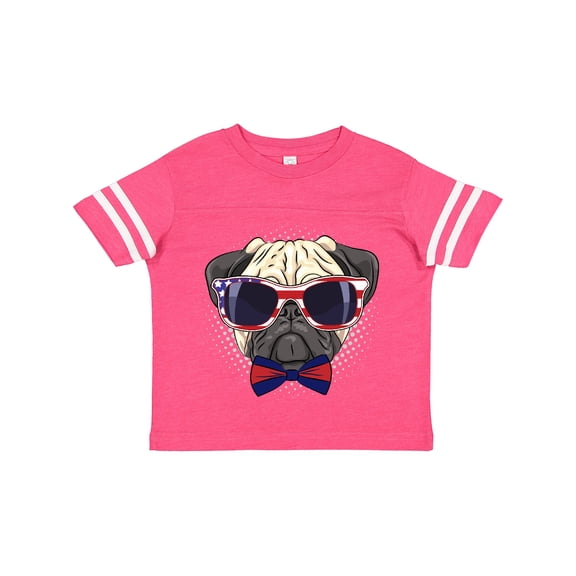 Inktastic Pug Dog July 4th Patriotic Sunglasses Boys or Girls Toddler T-Shirt