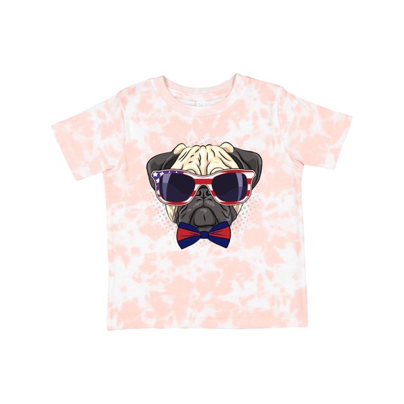 Inktastic Pug Dog July 4th Patriotic Sunglasses Boys or Girls Toddler T-Shirt