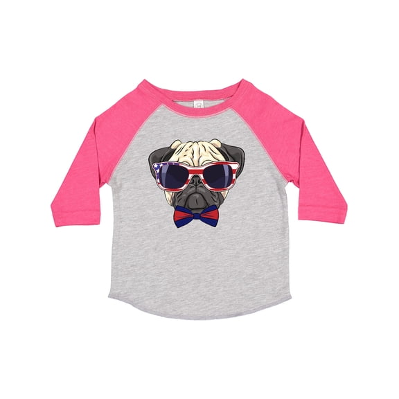 Inktastic Pug Dog July 4th Patriotic Sunglasses Boys or Girls Toddler T-Shirt