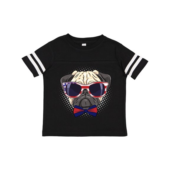 Inktastic Pug Dog July 4th Patriotic Sunglasses Boys or Girls Toddler T-Shirt