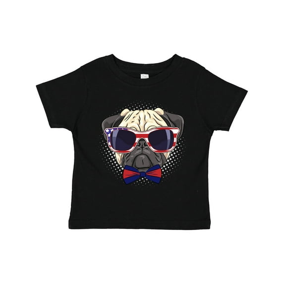 Inktastic Pug Dog July 4th Patriotic Sunglasses Boys or Girls Toddler T-Shirt