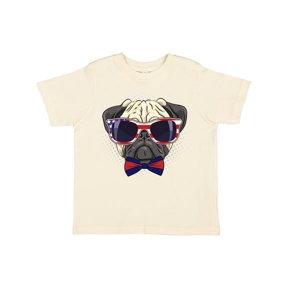 Inktastic Pug Dog July 4th Patriotic Sunglasses Boys or Girls Toddler T-Shirt