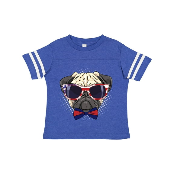 Inktastic Pug Dog July 4th Patriotic Sunglasses Boys or Girls Toddler T-Shirt