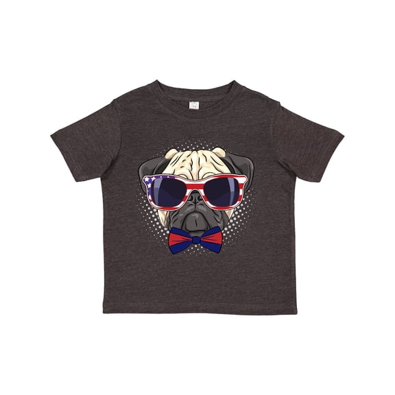Inktastic Pug Dog July 4th Patriotic Sunglasses Boys or Girls Toddler T-Shirt