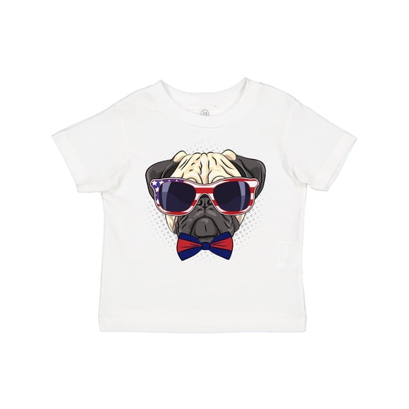 Inktastic Pug Dog July 4th Patriotic Sunglasses Boys or Girls Toddler T-Shirt