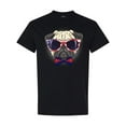 thumbnail image 1 of Inktastic Pug Dog July 4th Patriotic Sunglasses T-Shirt, 1 of 5