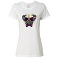 thumbnail image 1 of Inktastic Pug Dog July 4th Patriotic Sunglasses Women's T-Shirt, 1 of 5