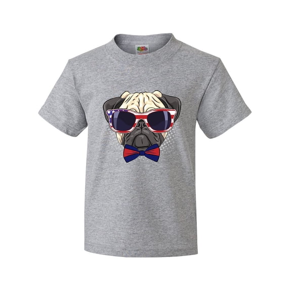 Inktastic Pug Dog July 4th Patriotic Sunglasses Youth T-Shirt