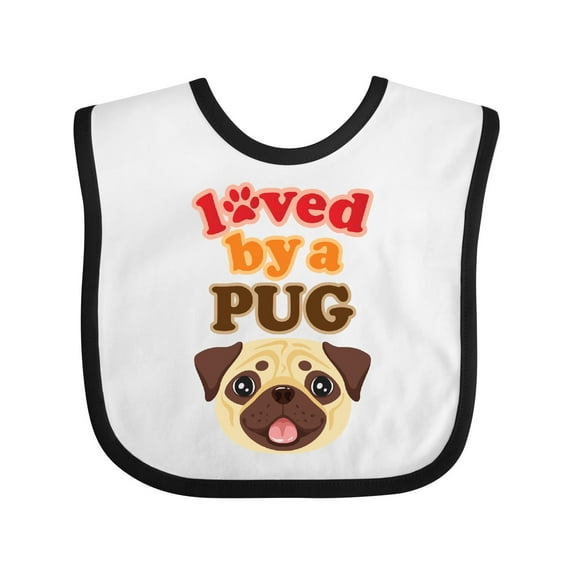Inktastic Pug Dog Loved by a Pug Boys or Girls Baby Bib