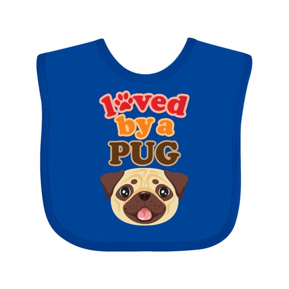 Inktastic Pug Dog Loved by a Pug Boys or Girls Baby Bib