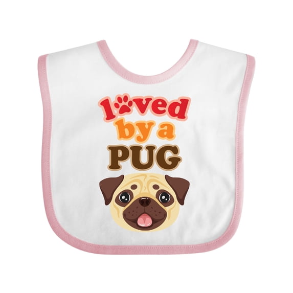 Inktastic Pug Dog Loved by a Pug Boys or Girls Baby Bib