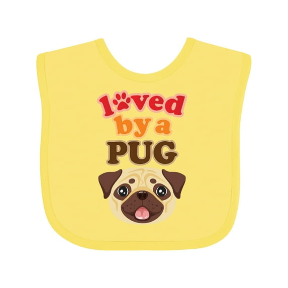 Inktastic Pug Dog Loved by a Pug Boys or Girls Baby Bib