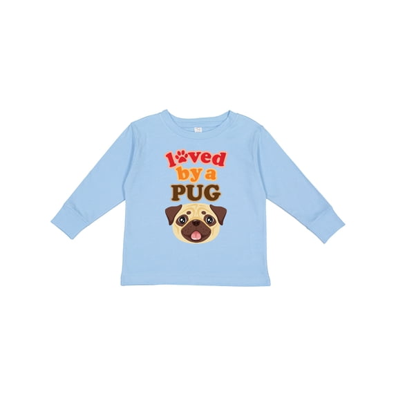 Inktastic Pug Dog Loved by a Pug Boys or Girls Long Sleeve Toddler T-Shirt
