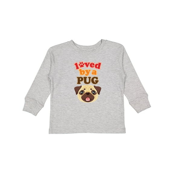 Inktastic Pug Dog Loved by a Pug Boys or Girls Long Sleeve Toddler T-Shirt