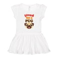 thumbnail image 1 of Inktastic Pug Dog Loved by a Pug Girls Toddler Dress, 1 of 5