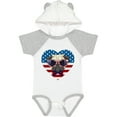 thumbnail image 1 of Inktastic Pug Dog Patriotic US Flag Heart Boys or Girls Baby Bodysuit, 1 of 5